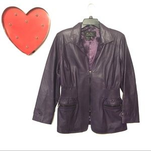 Vintage Terry Lewis Purple Leather Jacket